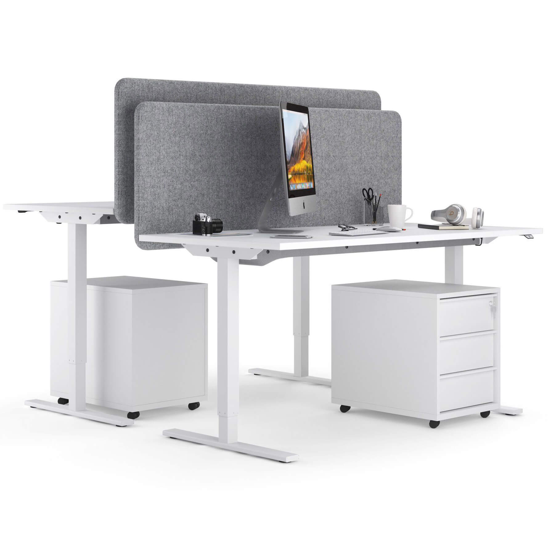 TOP Acoustic table partition | 595 mm high, polyester cover Lucia Hellgrau - 5 Main Image