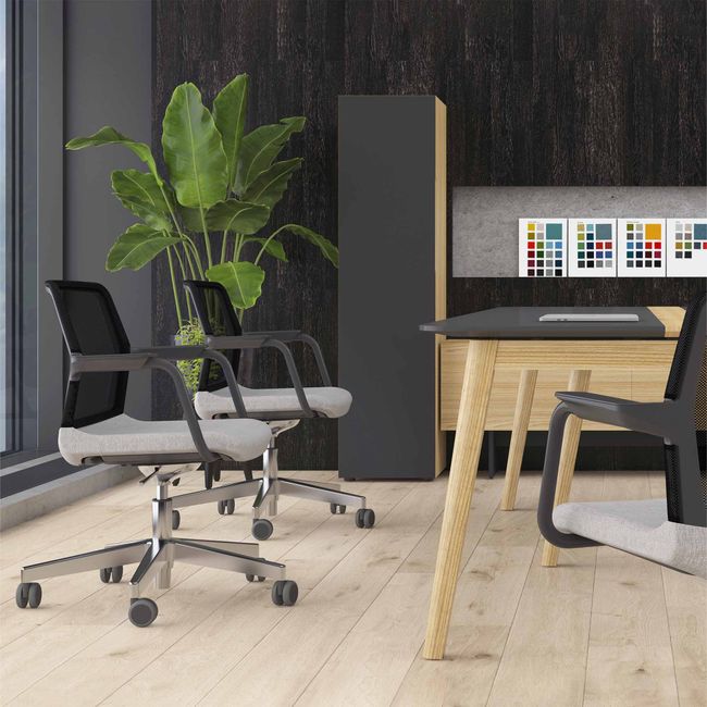 WIND Drehstuhl rollbar | Höhenverstellbar, Netzrücken, Polyesterbezug BERTA - Mint WIND Drehstuhl rollbar | Höhenverstellbar, Netzrücken, Polyesterbezug BERTA - Mint