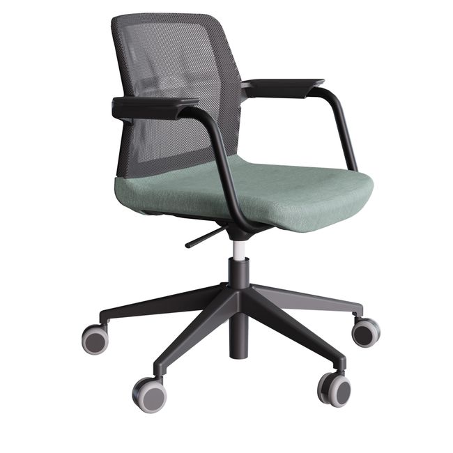 WIND Drehstuhl rollbar | Höhenverstellbar, Netzrücken, Polyesterbezug BERTA - Mint WIND Drehstuhl rollbar | Höhenverstellbar, Netzrücken, Polyesterbezug BERTA - Mint