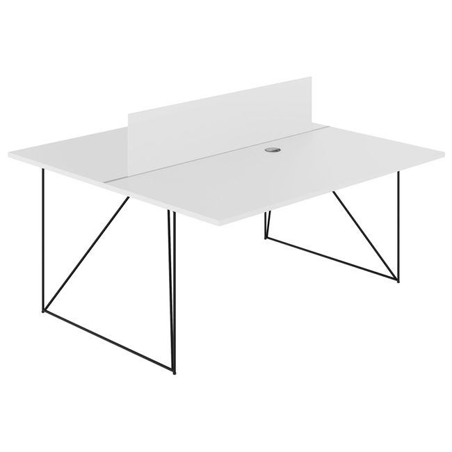 AIR DUO Team-Schreibtisch | 1600 x 1600 mm, elektrifiziert, Weiß AIR DUO Team-Schreibtisch | 1600 x 1600 mm, elektrifiziert, Weiß