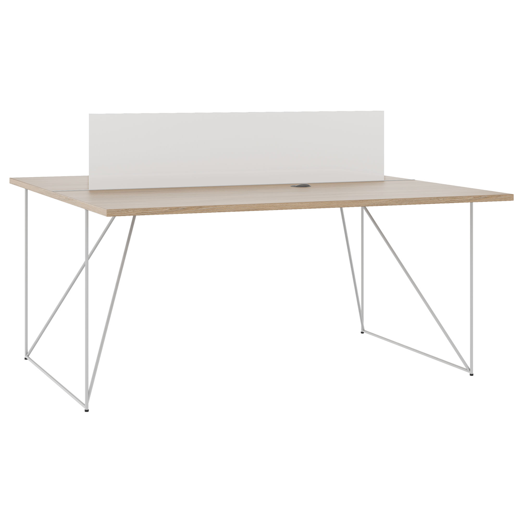 AIR DUO Desk del team | 1600 x 1600 mm, quercia ambra elettrificata - 1 Main Image