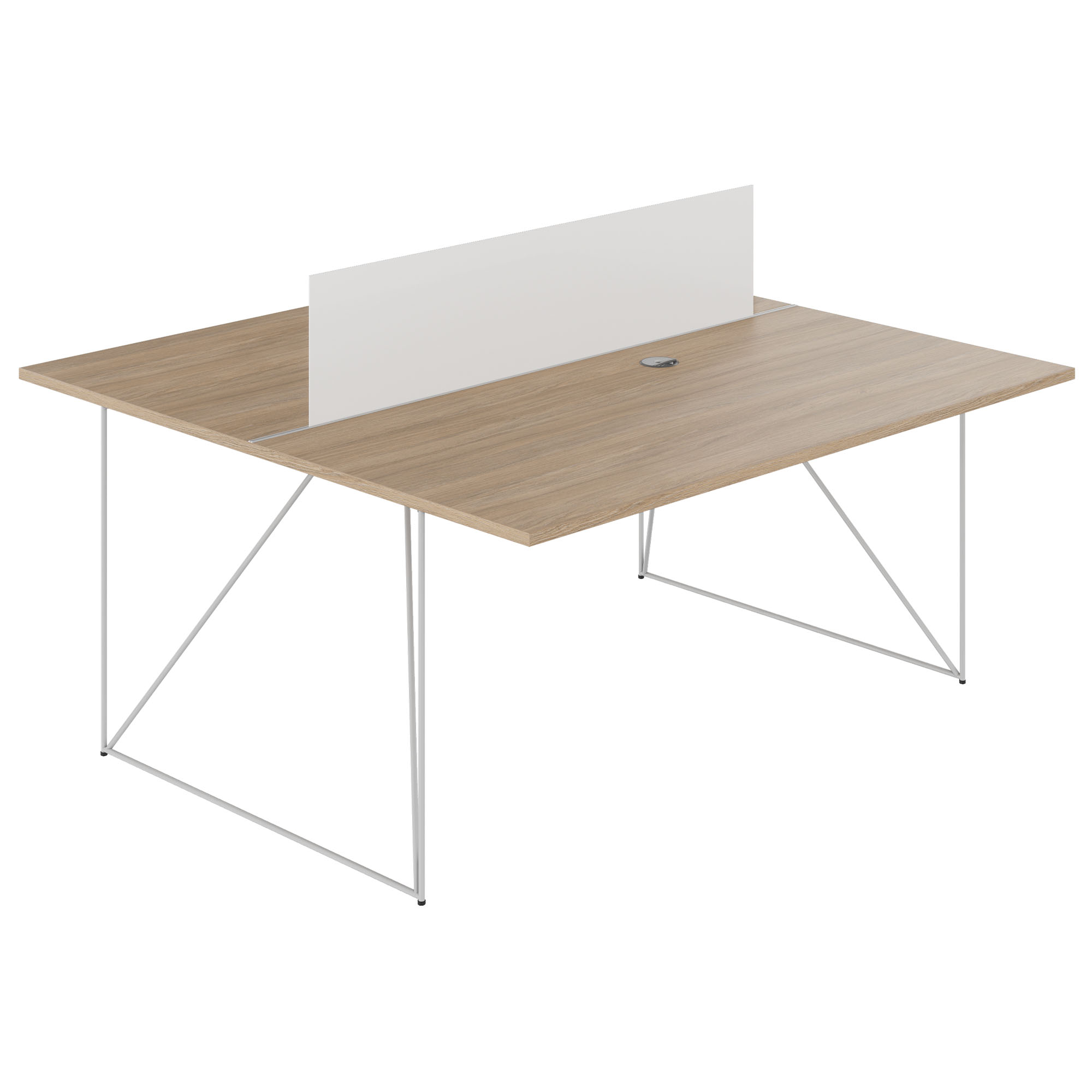 AIR DUO Desk del team | 1600 x 1600 mm, quercia ambra elettrificata - 2 Main Image