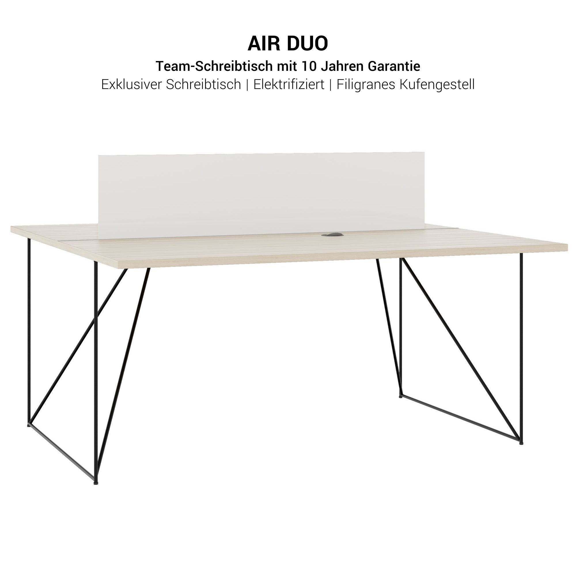 AIR DUO Desk del team | 1600 x 1600 mm, elettrificato, antracite - 5 Main Image