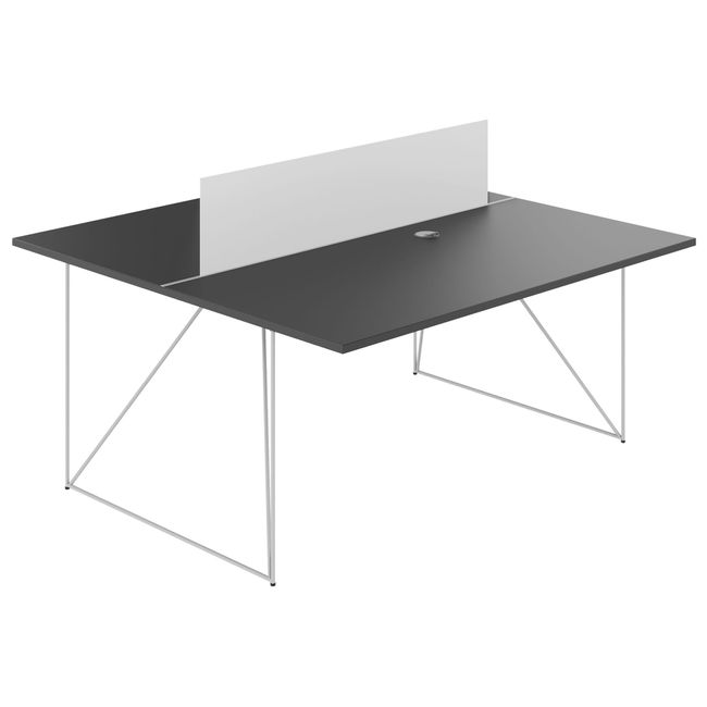 AIR DUO Team-Schreibtisch | 1600 x 1600 mm, elektrifiziert, Anthrazit - 2 Main Image