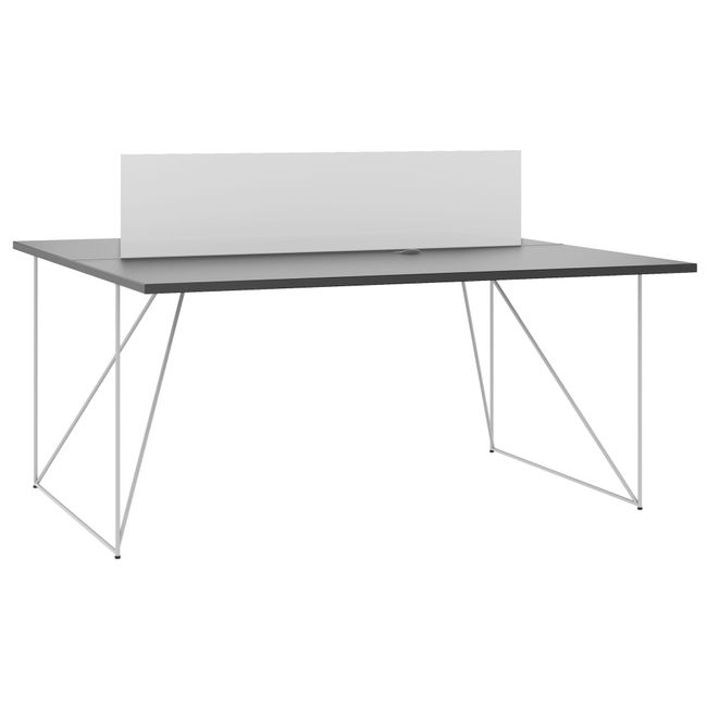 AIR DUO Team-Schreibtisch | 1600 x 1600 mm, elektrifiziert, Anthrazit - 1 Main Image