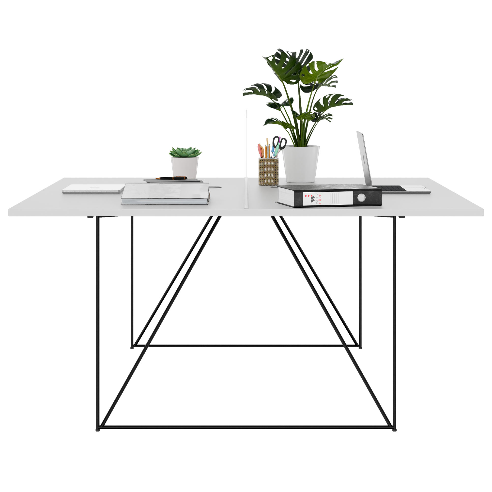AIR DUO Desk del team | 1600 x 1600 mm, elettrificato, grigio perla - 3 Main Image