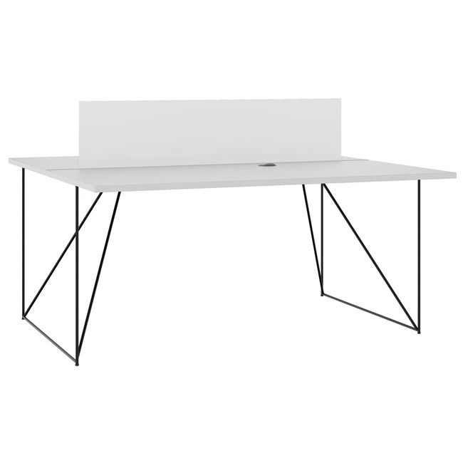 AIR DUO Team-Schreibtisch | 1600 x 1600 mm, elektrifiziert, Perlgrau - 1 Main Image