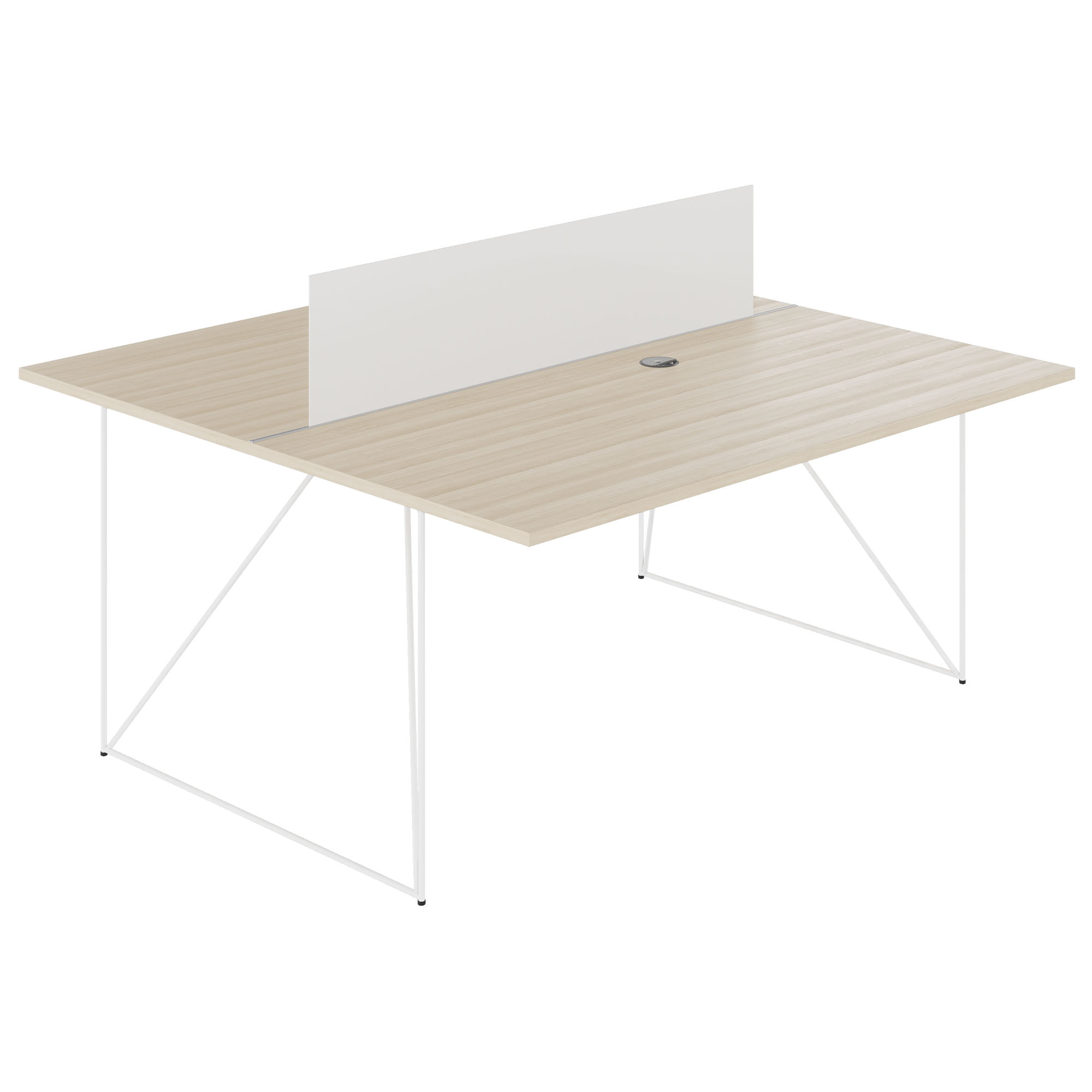 AIR DUO Desk del team | 1600 x 1600 mm, elettrificato, cenere di sabbia - 2 Main Image