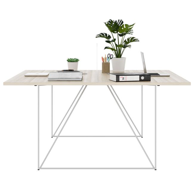 AIR DUO Team-Schreibtisch | 1600 x 1600 mm, elektrifiziert, Sandesche AIR DUO Team-Schreibtisch | 1600 x 1600 mm, elektrifiziert, Sandesche
