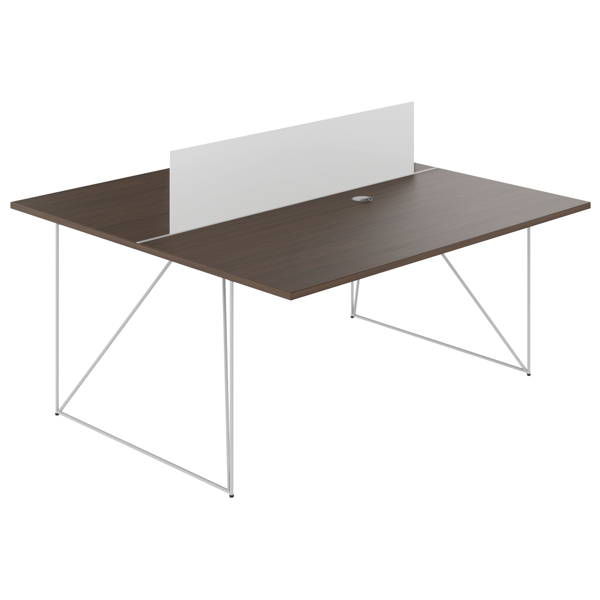 AIR DUO Desk del team | 1600 x 1600 mm, elettrificato, noce - 2 Main Image