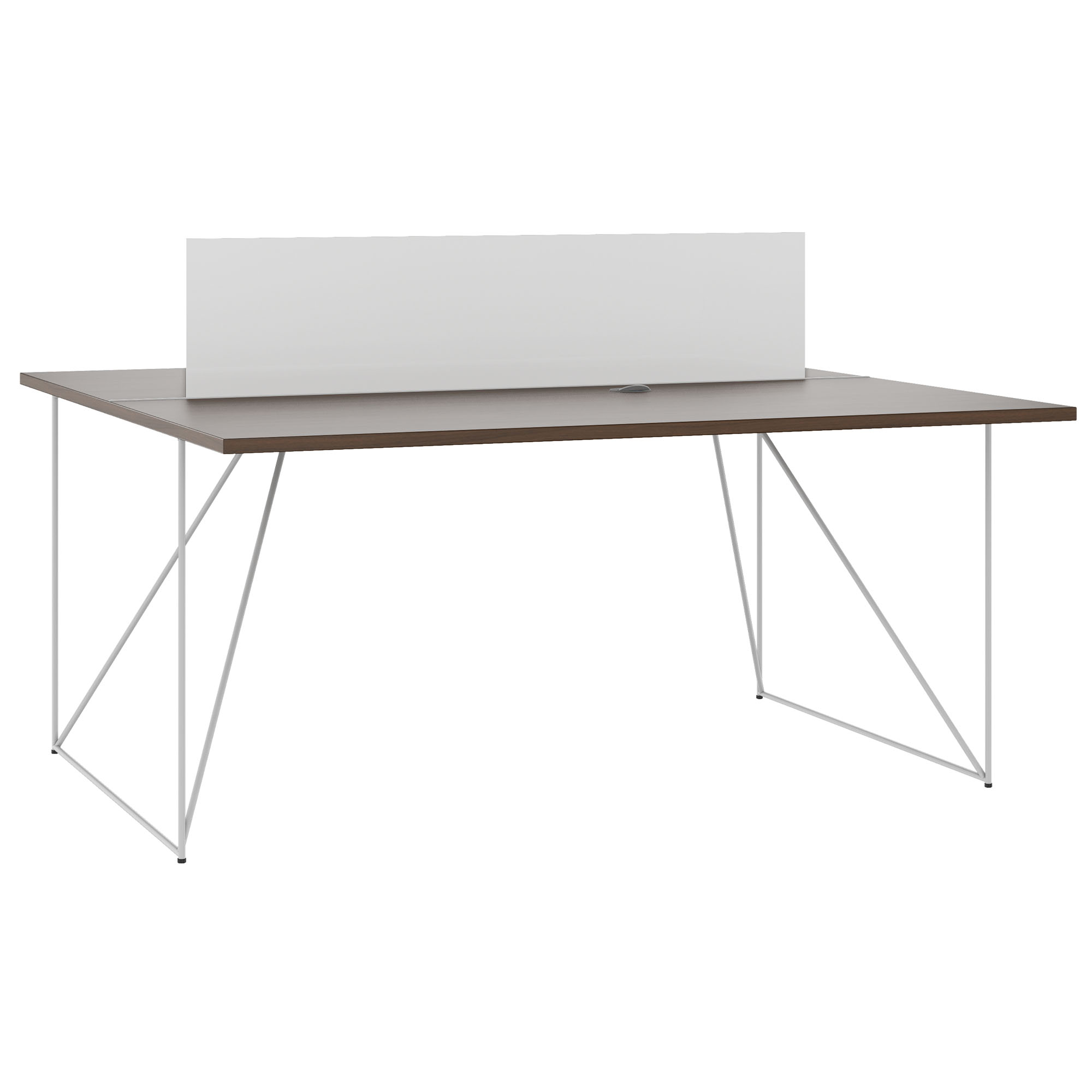AIR DUO Desk del team | 1600 x 1600 mm, elettrificato, noce - 1 Main Image