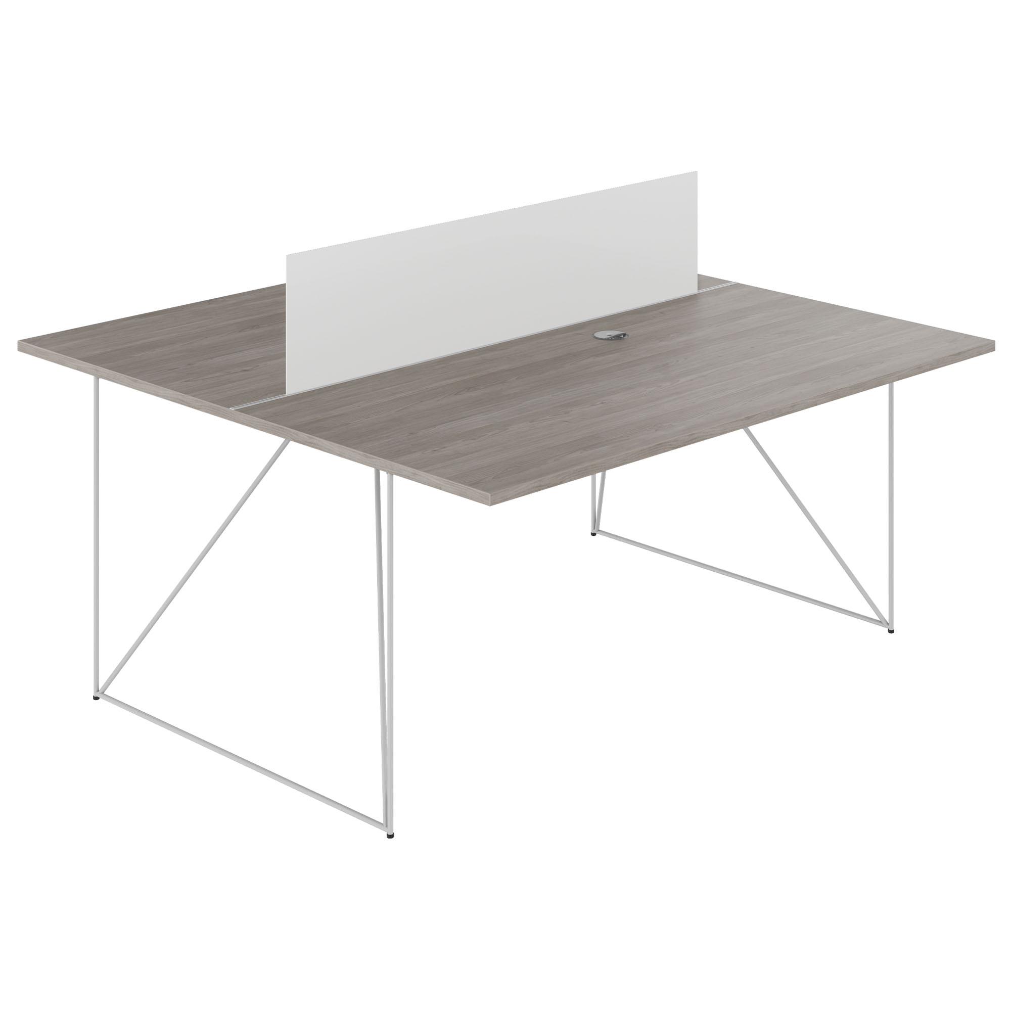 AIR DUO Desk del team | 1600 x 1600 mm, elettrificato, grigio di quercia nord - 2 Main Image