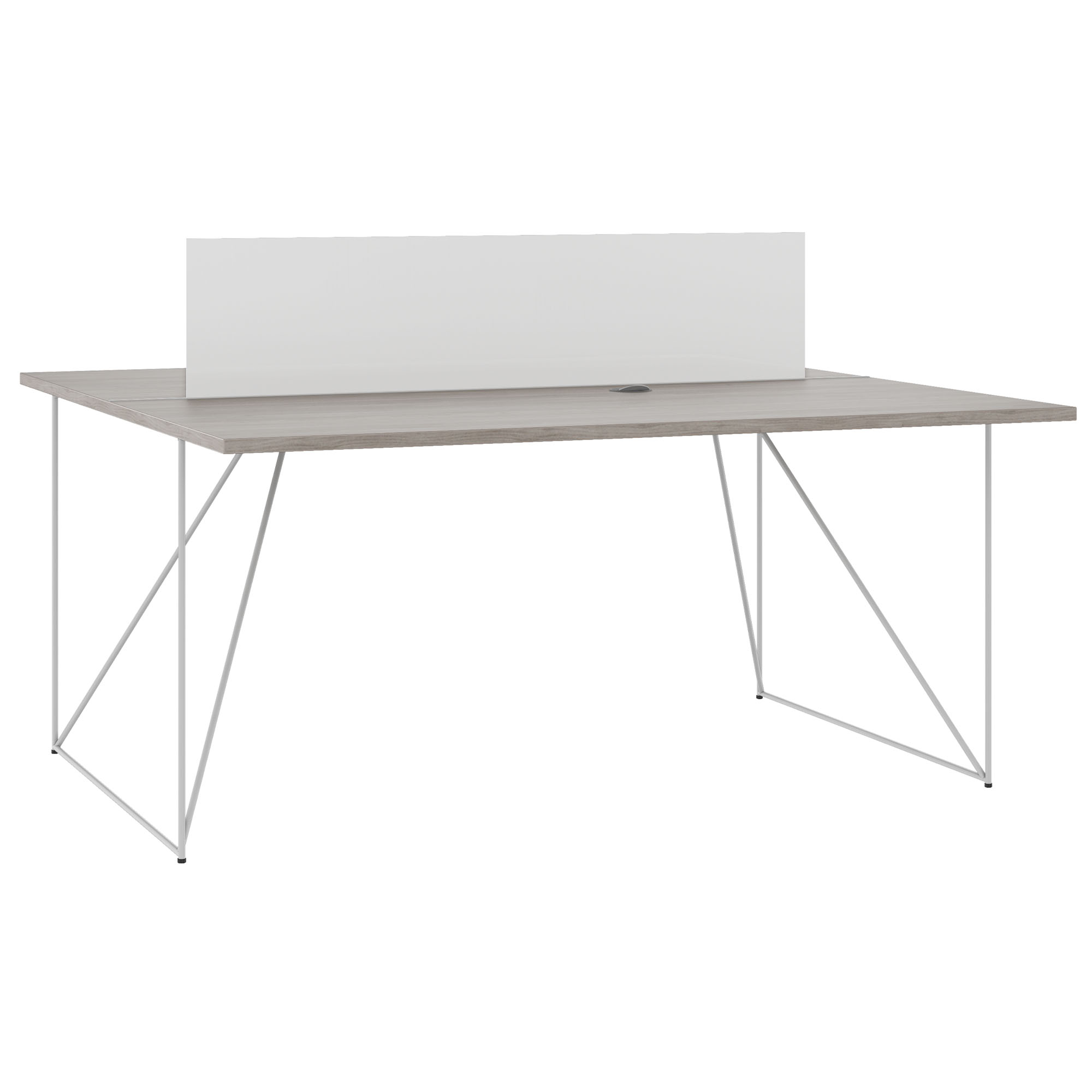 AIR DUO Desk del team | 1600 x 1600 mm, elettrificato, grigio di quercia nord - 1 Main Image