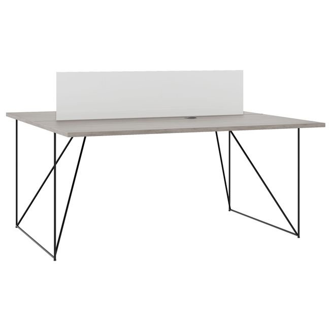 AIR DUO Team-Schreibtisch | 1600 x 1600 mm, elektrifiziert, Nordeiche grau AIR DUO Team-Schreibtisch | 1600 x 1600 mm, elektrifiziert, Nordeiche grau