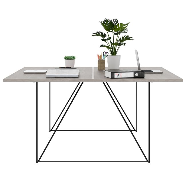 AIR DUO Team-Schreibtisch | 1600 x 1600 mm, elektrifiziert, Nordeiche grau AIR DUO Team-Schreibtisch | 1600 x 1600 mm, elektrifiziert, Nordeiche grau