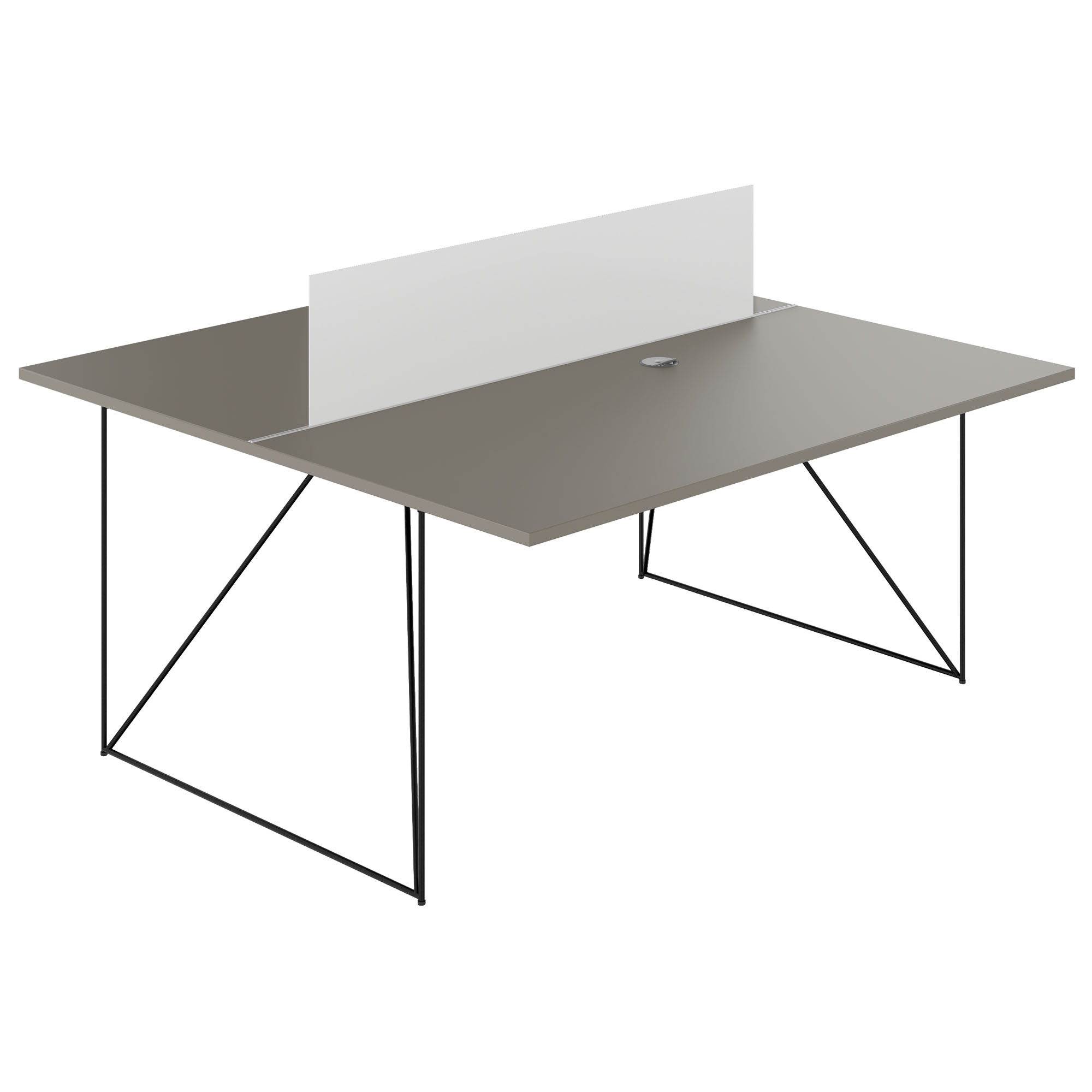 AIR DUO Desk del team | 1600 x 1600 mm, grigio cubanite elettrificato - 2 Main Image