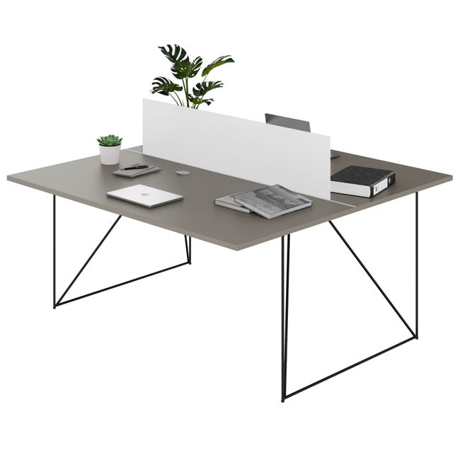AIR DUO Team-Schreibtisch | 1600 x 1600 mm, elektrifiziert, Cubanitgrau AIR DUO Team-Schreibtisch | 1600 x 1600 mm, elektrifiziert, Cubanitgrau