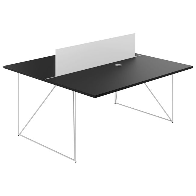 AIR DUO Team-Schreibtisch | 1600 x 1600 mm, elektrifiziert, Schwarz - 2 Main Image