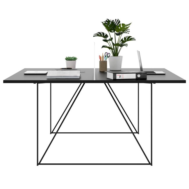 AIR DUO Team-Schreibtisch | 1600 x 1600 mm, elektrifiziert, Schwarz AIR DUO Team-Schreibtisch | 1600 x 1600 mm, elektrifiziert, Schwarz