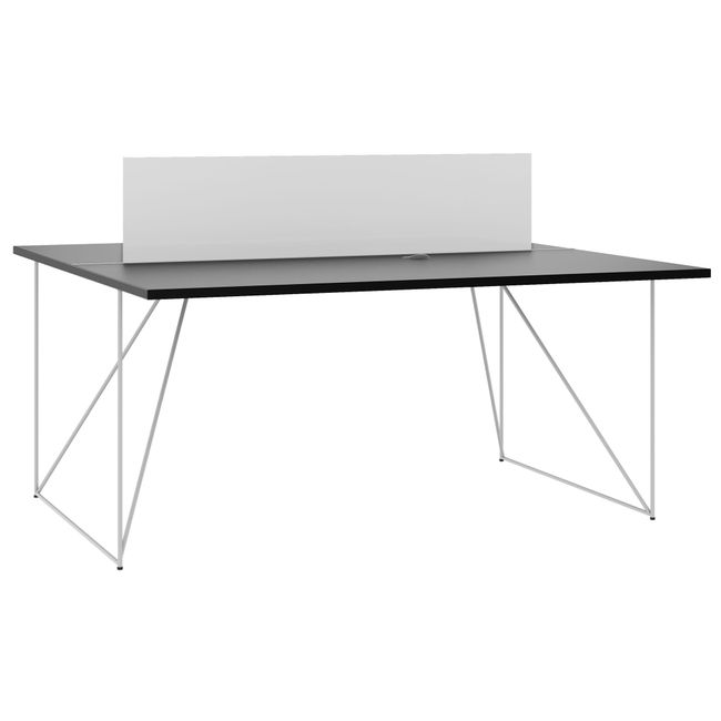 AIR DUO Team-Schreibtisch | 1600 x 1600 mm, elektrifiziert, Schwarz - 1 Main Image