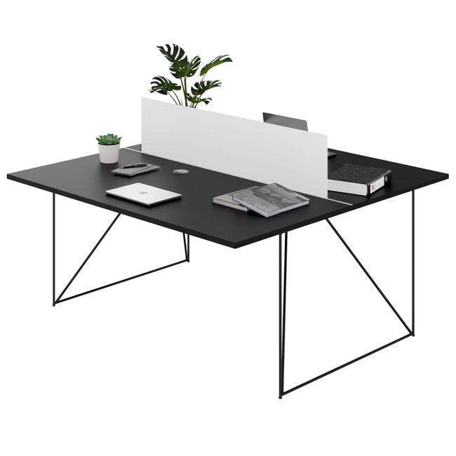 AIR DUO Team-Schreibtisch | 1600 x 1600 mm, elektrifiziert, Schwarz AIR DUO Team-Schreibtisch | 1600 x 1600 mm, elektrifiziert, Schwarz