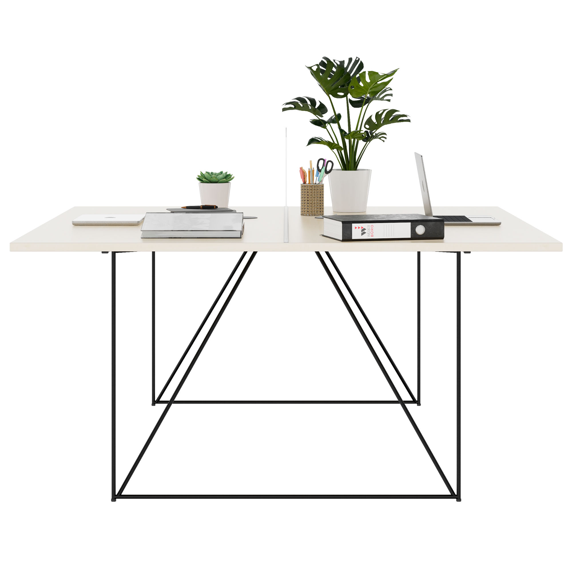 AIR DUO Desk del team | 1600 x 1600 mm, elettrificato, acero - 3 Main Image