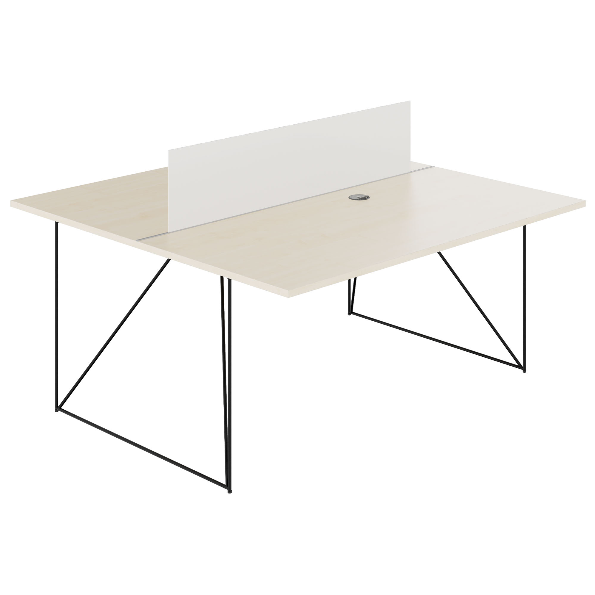 AIR DUO Desk del team | 1600 x 1600 mm, elettrificato, acero - 2 Main Image