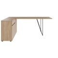 AIR desk | 1600 - 2000 mm, electrified, integrated sideboard, amber oak - 2 Thumbnail Image