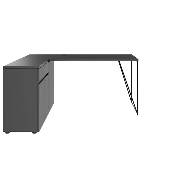 AIR Schreibtisch | 1600 - 2000 mm, elektrifiziert, integriertes Sideboard, Anthrazit AIR Schreibtisch | 1600 - 2000 mm, elektrifiziert, integriertes Sideboard, Anthrazit