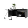 AIR desk | 1600 - 2000 mm, electrified, integrated sideboard, anthracite - 3 Thumbnail Image