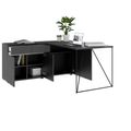 AIR Schreibtisch | 1600 - 2000 mm, elektrifiziert, integriertes Sideboard, Anthrazit AIR Schreibtisch | 1600 - 2000 mm, elektrifiziert, integriertes Sideboard, Anthrazit