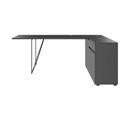 AIR Schreibtisch | 1600 - 2000 mm, elektrifiziert, integriertes Sideboard, Anthrazit