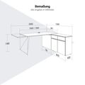 AIR Schreibtisch | 1600 - 2000 mm, elektrifiziert, integriertes Sideboard, Anthrazit
