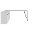 AIR desk | 1600 - 2000 mm, electrified, integrated sideboard, pearl gray - 2 Thumbnail Image