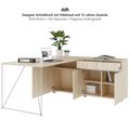 AIR desk | 1600 - 2000 mm, electrified, integrated sideboard, pearl gray - 4 Thumbnail Image