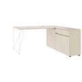 AIR desk | 1600 - 2000 mm, electrified, integrated sideboard, sand ash - 1 Thumbnail Image