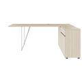 AIR Schreibtisch | 1600 - 2000 mm, elektrifiziert, integriertes Sideboard, Sandesche