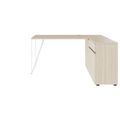 AIR desk | 1600 - 2000 mm, electrified, integrated sideboard, sand ash - 2 Thumbnail Image