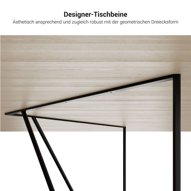 AIR Schreibtisch | 1600 - 2000 mm, elektrifiziert, integriertes Sideboard, Nordeiche grau