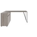 AIR desk | 1600 - 2000 mm, electrified, integrated sideboard, gray northern oak - 2 Thumbnail Image