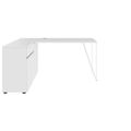 AIR Schreibtisch | 1600 - 2000 mm, elektrifiziert, integriertes Sideboard, Weiß
