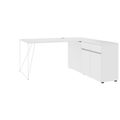 AIR Scrivania | 1600 - 2000 mm, credenza elettrificata, integrata, bianco - 1 Thumbnail Image