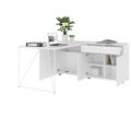 AIR Scrivania | 1600 - 2000 mm, credenza elettrificata, integrata, bianco - 3 Thumbnail Image
