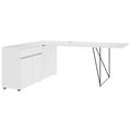 AIR desk | 1600 - 2000 mm, electrified, integrated sideboard, white - 1 Thumbnail Image