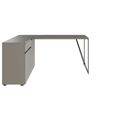 AIR desk | 1600 - 2000 mm, electrified, integrated sideboard, Cubanit gray - 2 Thumbnail Image