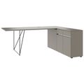 AIR Schreibtisch | 1600 - 2000 mm, elektrifiziert, integriertes Sideboard, Cubanitgrau