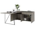 AIR Schreibtisch | 1600 - 2000 mm, elektrifiziert, integriertes Sideboard, Cubanitgrau
