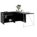 AIR desk | 1600 - 2000 mm, electrified, integrated sideboard, black - 3 Thumbnail Image