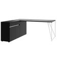 AIR desk | 1600 - 2000 mm, electrified, integrated sideboard, black - 1 Thumbnail Image