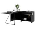 AIR Schreibtisch | 1600 - 2000 mm, elektrifiziert, integriertes Sideboard, Schwarz AIR Schreibtisch | 1600 - 2000 mm, elektrifiziert, integriertes Sideboard, Schwarz